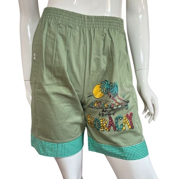 Vintage Retro 80s 90s The Beauty of Boracay Beach Philippines High Waist Shorts - Picture 1 of 11